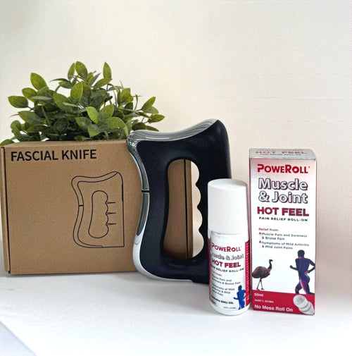 Australian Poweroll Emu Oil + Fascia Blade "Pain Relief Savior" Set